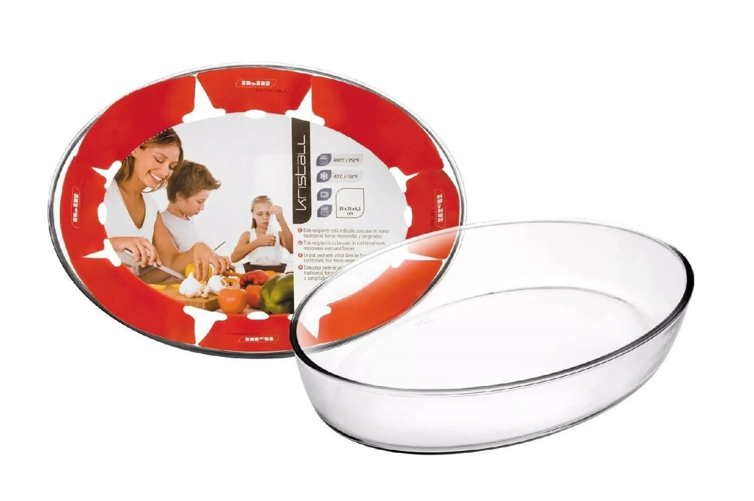 IBILI - Plat à four ovale Kristall 40x27x6,50 cm