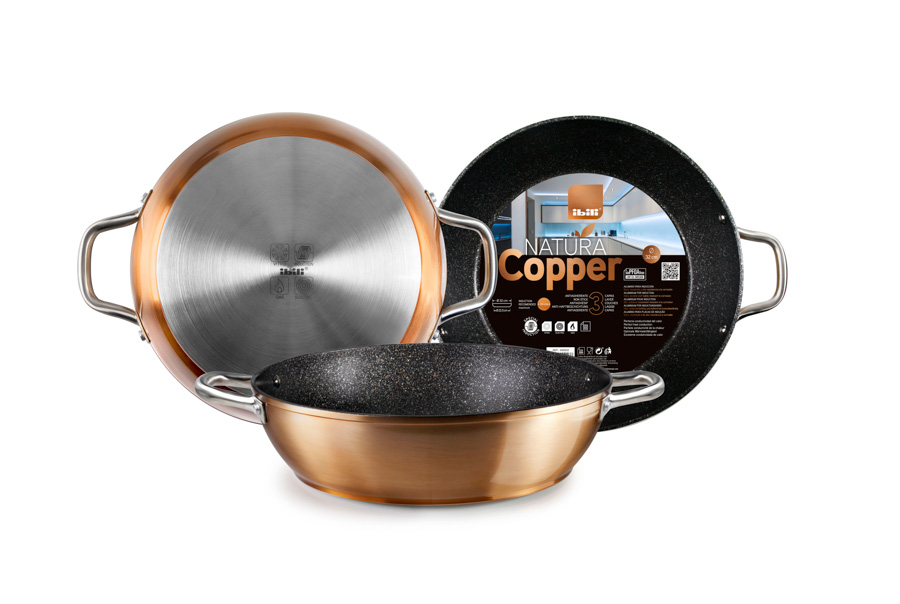 cafetera italiana toscana azul y madera 3/6 con reductor