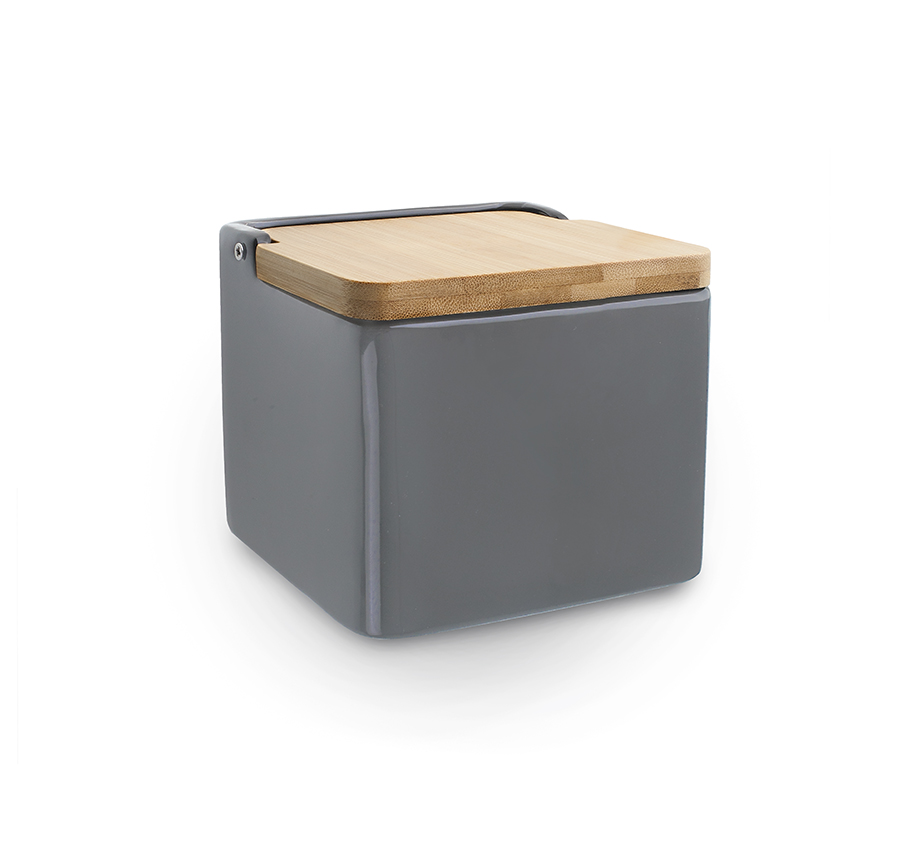 SALIERE CARREE COUVERCLE EN BOIS GRIS 11