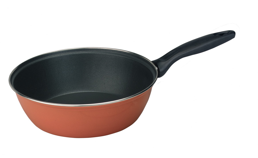 POÊLE PROFONDE A/MANCHE  ORANGE  28 CM